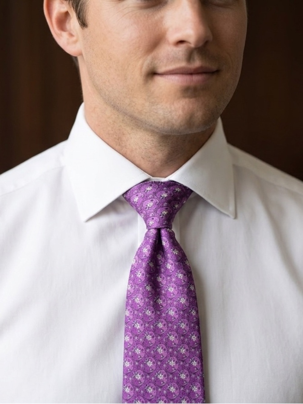 PINEDA COVALIN “Ofrenda” Purple Pattern Tie
